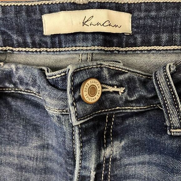 KanCan High Rise Skinny Jeans Frayed Side Step Hem Distressed Size 11/29 - Picture 4 of 6